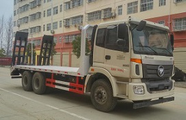 國(guó)五歐曼后雙橋平板運(yùn)輸車(chē)